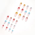 thumbnail image 3 of Cute Press on Nails Uñas postizas medianas Cubierta completa francesa Uñas postizas de nube acrílica para mujeres y niñas 24PCS Adepaton HMYH771, 3 of 5