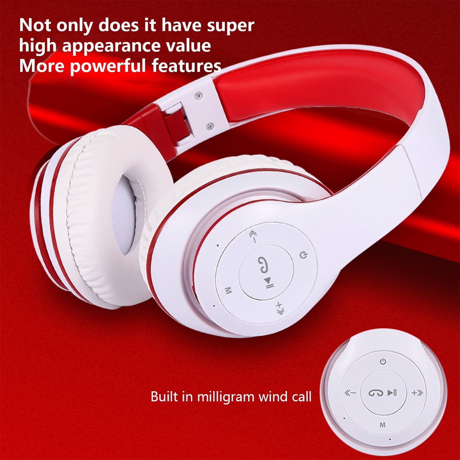 LACKUST Bluetooth 5.1 Subwoofer Headphones,Clearance Noise Cancelling Bluetooth Headphones for Kids,Enhanced Wireless Audio for Mobile,Computer,and Sports,White