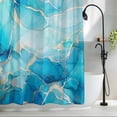 thumbnail image 2 of Ombre Blue Marble Texture Fabric Shower Curtain Watercolor Modern Art Washable Shower Curtains for Bathroom, Waterproof Bath Curtain with Hooks Home Decor 36x72in, 2 of 8