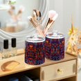thumbnail image 3 of Yayeee 4 Pack Qtip Holder Bathroom Cotton Swab Canister with Lid Clear Dispenser Set, Red Geometric Eagle, 3 of 6