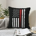 thumbnail image 2 of DouZhe Velvet Decorative Throw Pillow Covers Set of 2, Soft Square Cushion Cover with Invisible Zipper Abstract American Baseball Flag Printing, 20"x20", 2 of 7