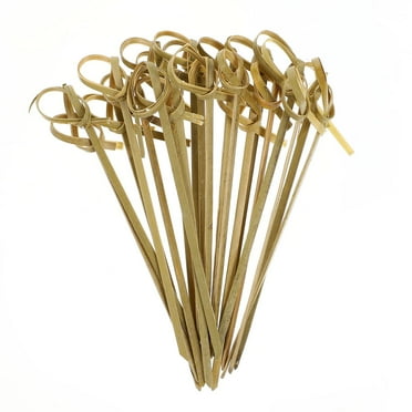 100 Pcs Disposable Bamboo Picks Decorative Toothpicks Martini Olives Skewers for Appetizers Fruit Accessory Stick