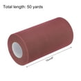 thumbnail image 2 of 6 inch 50 Yards Tulle Ribbon Rolls Pastel Netting Fabric for Gift Wrapping Christmas Wedding, Burgundy Red, 2 of 5