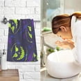 thumbnail image 2 of SKYSONIC Halloween Pumpkin Blue Bathroom Towels 2 PCS, 16"x28", Cotton Bath Towel Water Absorbent Lightweight Quickdry Towels for Bathroom Ktichen Travel Gym, 2 of 7