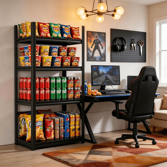 5 Tier Heavy Duty Metal Storage Shelves, 3000 LBS Load Capacity Adjustable Storage Rack, Multipurpose Utility Shelving Unit for Kitchen Garage Pantry Office Warehouse