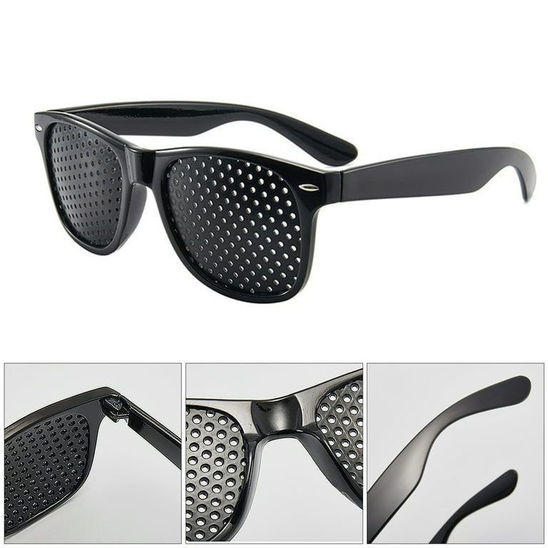 Fashion Eyewear Black Pinhole Sunglasses for Eyesight Improvement