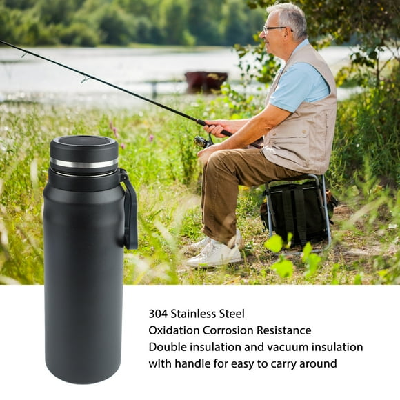 Botella de agua con aislamiento de 1000ml, botella de vacío deportiva de acero inoxidable para gimnasio, botella de agua termal para exteriores