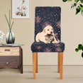 thumbnail image 4 of Yayeee 2 Pack Dining Chair Covers Stretch Parson Chairs Slipcovers Seat Protector, Red and White Fireworks Pattern, 4 of 6