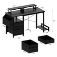 thumbnail image 5 of 47.3" Computer Desk Office Desk Study Table Workstation with 2 Drawers and Side Pocket Home Office Furniture for Home Office,Black, 5 of 7