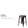 thumbnail image 4 of Home Square 24" Counter Stool in Black and Antique Gold - Set of 2, 4 of 10
