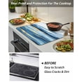 thumbnail image 4 of Wave Effect Art Stove Top Covers for Electric Stove, 28'x20'' Blue Waves with Golden Graffiti Art Glass Ceramic Stove Cover Foldable Rubber Mat Heat Resistant Cooktop Protector for Kitchen, 4 of 8
