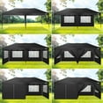 thumbnail image 6 of COBIZI Canopy 10x20 Pop Up Canopy Tent with 6 Sidewalls, Waterproof Outdoor Event Shelter Gazebo Sun Shade Portable 10x20 Tents for Parties Beach Camping Commercial Instant Canopy (Black, 10'x20'), 6 of 9