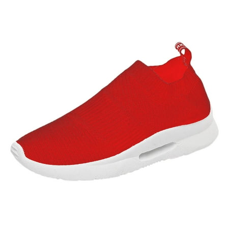 QYZEU Dressy Sneakers for Women Womens Leather Shoes Casual Women s Breathable Non Slip Soft Soled Shoes A Slip On Socks Shoes Casual Shoes Kid Casual Shoes Red 40