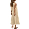 thumbnail image 6 of Women's 2 Piece Vacation Outfit Sleeveless Crop Top and Flowy Maxi Skirt Set, 6 of 8