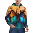 thumbnail image 2 of Picia Vibrant Rainbow Butterfly A Pattern Casual Men's Hoodie - Lightweight Hooded Sweatshirt with Kangaroo Pocket, Comfortable Pullover for Everyday, Travel-3X-Large, 2 of 7