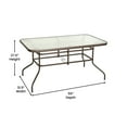 thumbnail image 5 of Flash Furniture 31.5" x 55" Bronze Rectangular Tempered Glass Metal Table with Umbrella Hole, 5 of 12