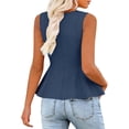 thumbnail image 5 of Peplum Tank Tops for Women Business Casual Sleeveless Tunic Blouses Dressy Summer Office Work Outfits( Navy, XL ), 5 of 7