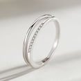 thumbnail image 2 of Korea Simple Double Line Ring Micro Diamond 925 Sterling Silver, 2 of 6