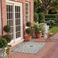 thumbnail image 3 of SAFAVIEH Courtyard Thane Abstract Indoor/Outdoor Area Rug, Blue/Beige, 2' x 3'7", 3 of 11