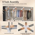 thumbnail image 5 of LEDREM Closet Organizer with Cover Fabric Storage, Large Wardrobe with 3 Hanging Rods & 4 Side Pockets, Easy Tool-Free Assembly, For Bedroom/Living Room, 5 of 8