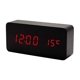thumbnail image 1 of Reloj digital de madera: reloj despertador LED multifunción con visualización de hora/fecha/temperatura y control de voz para viajes a casa (negro y rojo), 1 of 5