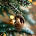 thumbnail image 2 of Forest Animal Acorn Ornaments 3IN Cozy Forest Woodland Christmas Ornaments for Christmas Tree Pine Cone Animal Decor, Squirrel Bear Acrylic Hanging Ornament for Home Decor B, 2 of 9