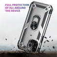 thumbnail image 5 of For iPhone 15 Protective Cover Heavy Duty Shockproof Phone Case with Ring Holder and Tempered Glass Screen, Silver, 5 of 8