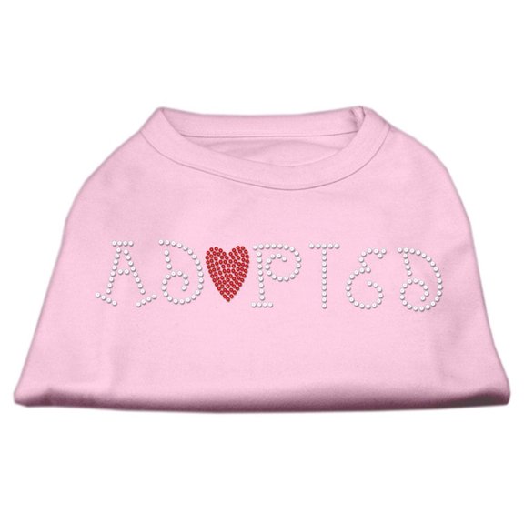 Pet Dog Cat Shirt Rhinestone, "Adopted"