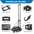 thumbnail image 3 of Folding Hand Truck Trolley Dolly, Folding Cart Small Trolley Dolly with Wheels, Lightweight Utility Dolly Expandable Baseplate Small Backpack Portable Luggage Cart for Airport Travel, 3 of 8