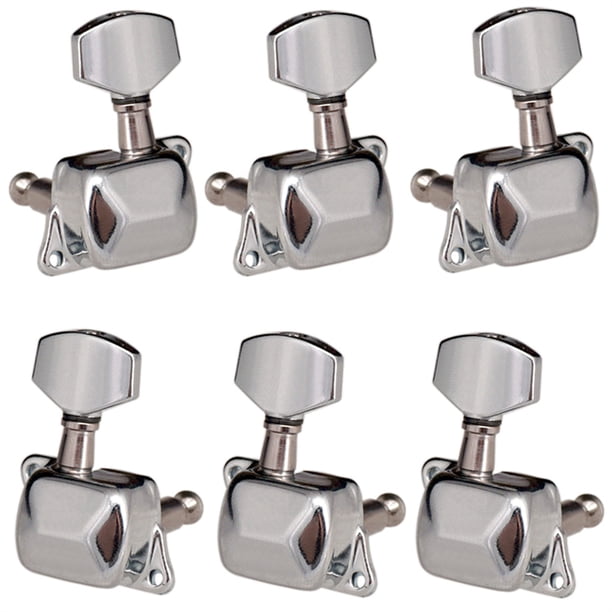 Yuarrent Clavijas de afinación de cabeza de máquina semisellada para guitarra electrónica de 6 piezas, perilla de sintonizador de 6 cuerdas, accesorio Artesanía 3 Izquierda 3 Derecha Yuarrent HA060579-01
