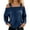 Dark Blue, variant on Womens Off Shoulder Blouse Long Sleeve Summer Casual Tops with Adjustable Strap Vintage Washed Tee Loose Fit Shirt​