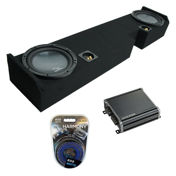 01-14 Ford F250 F350 Ext Super Cab Truck Harmony R104 Dual 10" Sub Box & CXA4001