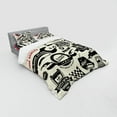 thumbnail image 3 of Ambesonne Retro Bedding Set 3 Pcs, Car Repair Shop Logos, Twin XL, Beige Dark Coral Black, 3 of 3