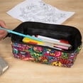 thumbnail image 4 of ZIPIT: Lenny Pencil Case - Doodles - Large Storage Capacity Zipper Pouch, Makeup-Stationery Bag, School-Travel, Washable Polyester, Kids-Teens-Adults, 4 of 10