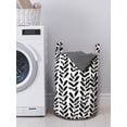 thumbnail image 3 of Black and White Laundry Bag, Modern Grunge Botany Motif Monochrome Brush Paint Style Strokes, Hamper Basket with Handles Drawstring Closure for Laundromats, 13" x 19", Black White, by Ambesonne, 3 of 4