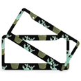 thumbnail image 2 of Cactus Tropical Plants Summer License Plate Frame 2 Pieces Floral Flowers Seamless License Plate Cover License Plate Novelty License Plate Frame for Women Men Stainless Aluminum License Plate Cover, 2 of 6