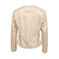thumbnail image 6 of Yucgh Women's Casual Long-Sleeved Solid Color PU Motorcycle Leather Jacket, Edgy and Stylish Outerwear for Everyday Wear, Comfortable Fit,L, 6 of 7