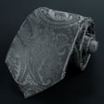 thumbnail image 2 of Men's Jacquard Woven Tie, Floral Paisley Pattern Wedding Necktie, Classic 3.15" Width, 2 of 2