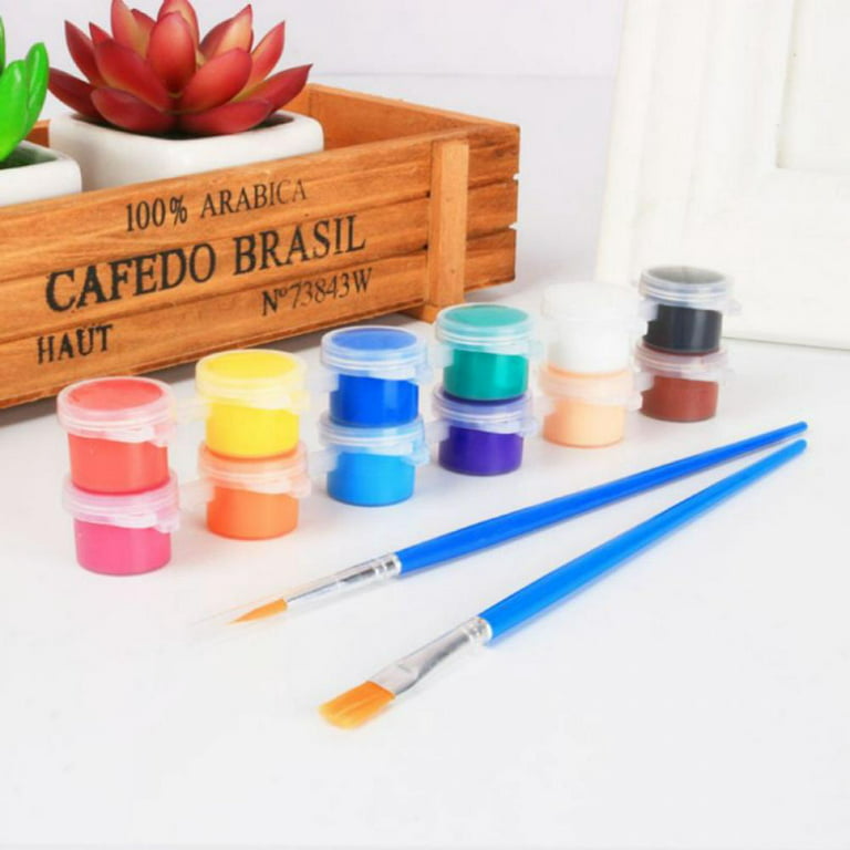 24 Colors 60ml Acrylic Paint Gift Box Set Artist Creative Painting Wall  Graffiti Coloring Send Painting Paper Brush Palette - AliExpress