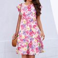 thumbnail image 1 of SMihono Robe d'Été Grande Taille pour Femmes 2023 Mode Vacances d'Été Imprimée Col Rond Manches Courtes Fête Plage Robe Ample, 1 of 1