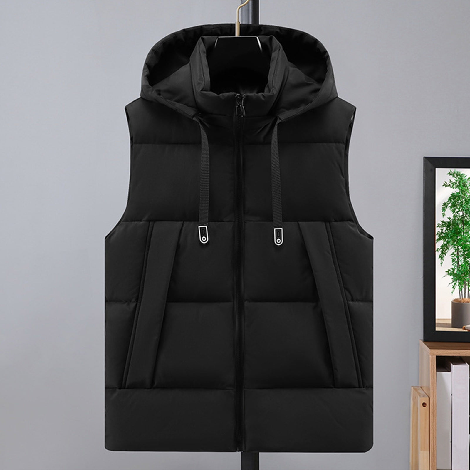 ZACPNCV Mens Lightweight Softshell Vest Windproof Sleeveless Jacket Zip Up Fleece Lined Vest Outerwear for Golf Running