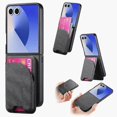 thumbnail image 1 of For Samsung Galaxy Z Flip7 5G Magnetic Case Kickstand Denim Texture Leather Back Cover with Detachab, 1 of 5