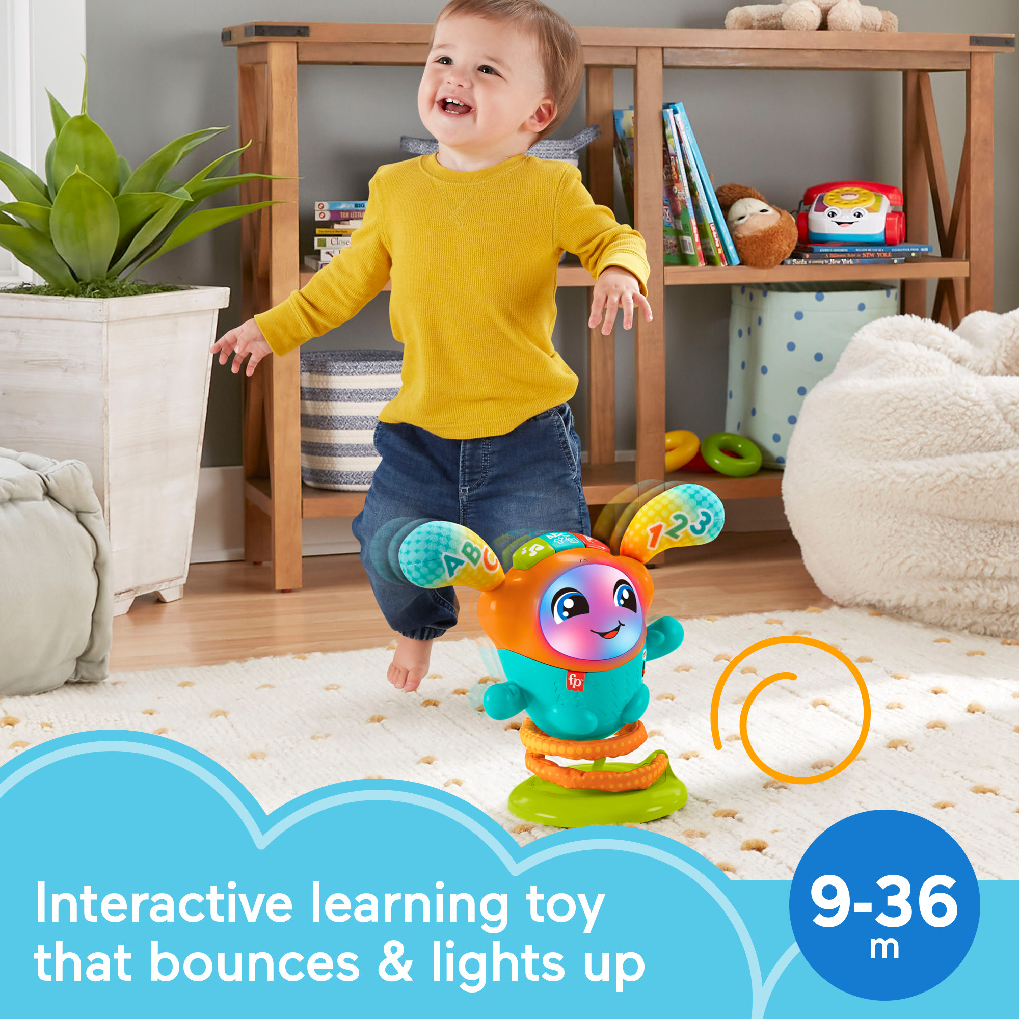 Fisher-Price DJ Bouncin’ Beats Electronic Baby & Toddler Learning Toy With Bouncing Action - image 4 of 8