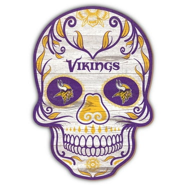 Minnesota Vikings 12'' Sugar Skull Sign