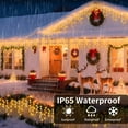 thumbnail image 5 of PMMIPNW Solar Christmas Icicle String Lights 162LED 27ft, Christmas Fairy Lights for Bedroom, Patio, Yard, Garden, Wedding, Eave Decor (Warm), 5 of 8