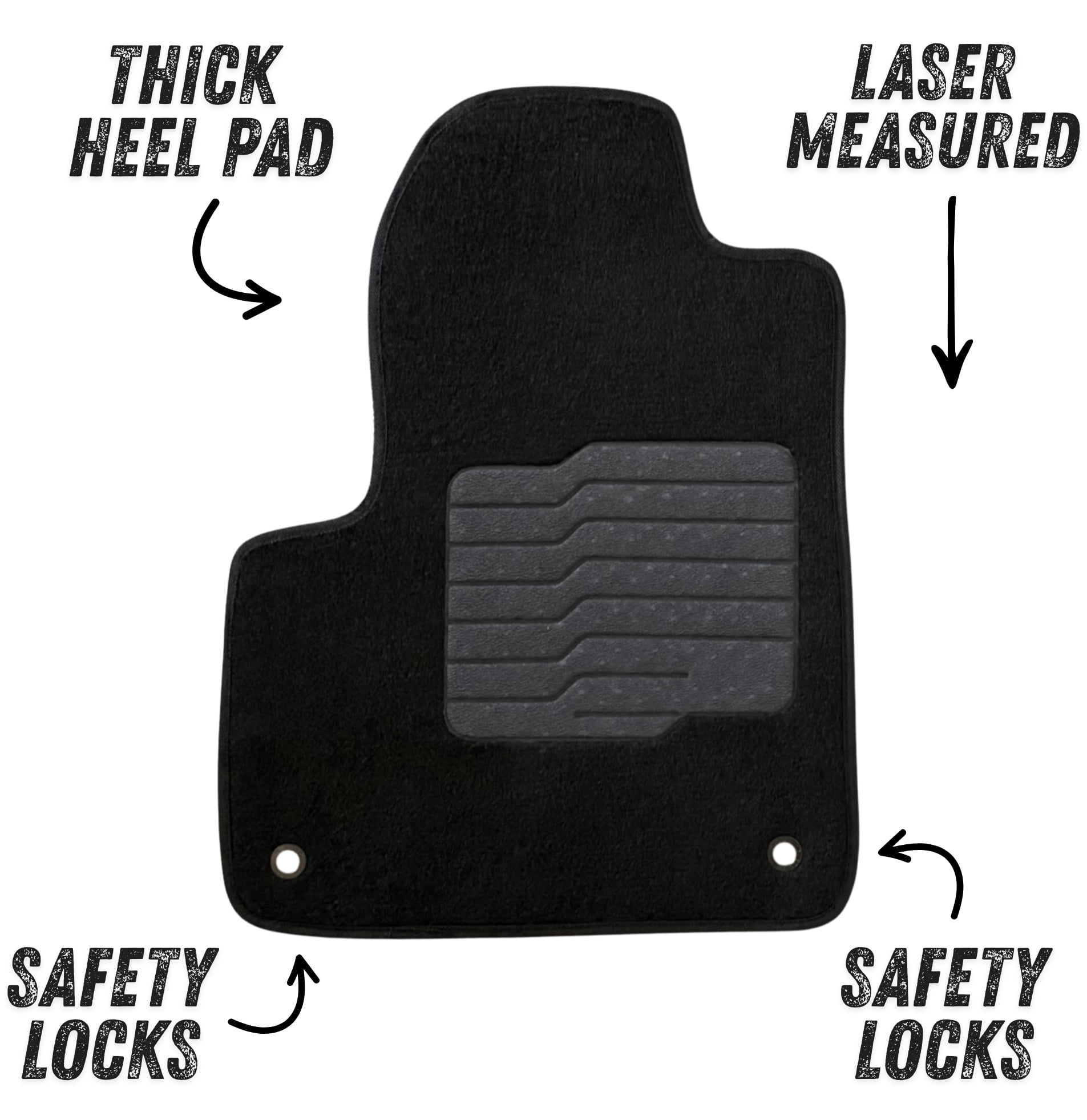 ecoMats Carpet Floor Mats Fit for 2014 to 2023 Jeep Cherokee with Non-Slip Driver Heel Pad, Front and Rear, Black
