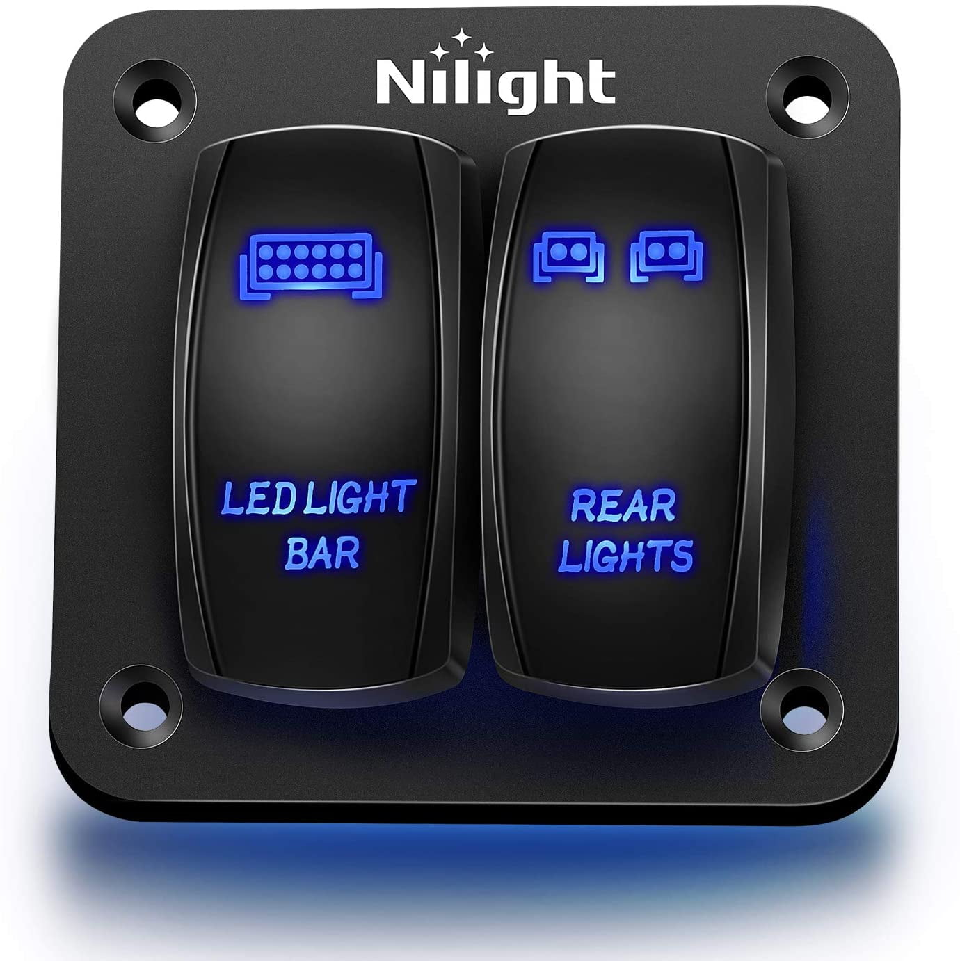 Universal Laser Rocker Switch Backlit DRIVING LIGHTS for Car Truck Boat ATV UTV 12V Bright Light Powersports Blue 