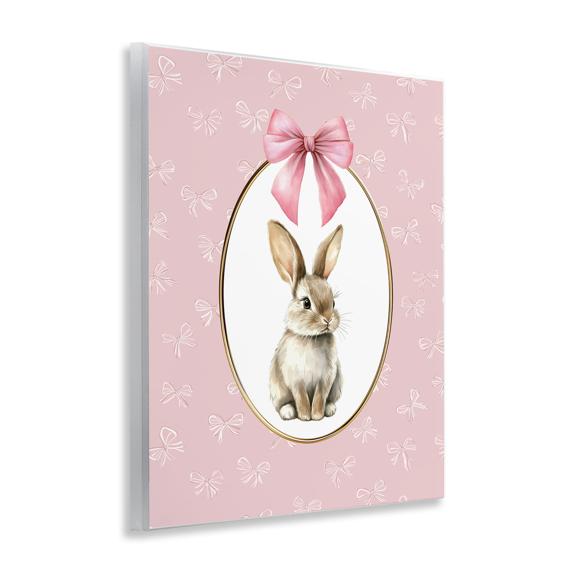Stupell Industries Ribbon Border Bunny Wall Plaque Art, design by Christine Simpson Art