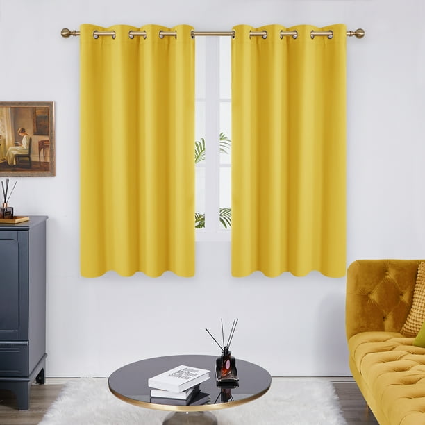 Deconovo Mellow Yellow Short Blackout Curtains for Kitchen - Grommet  Thermal Insulated Room Darkening Drapes (52 x 45 inch, Mellow Yellow, Set  of 2 Panels) - Walmart.com