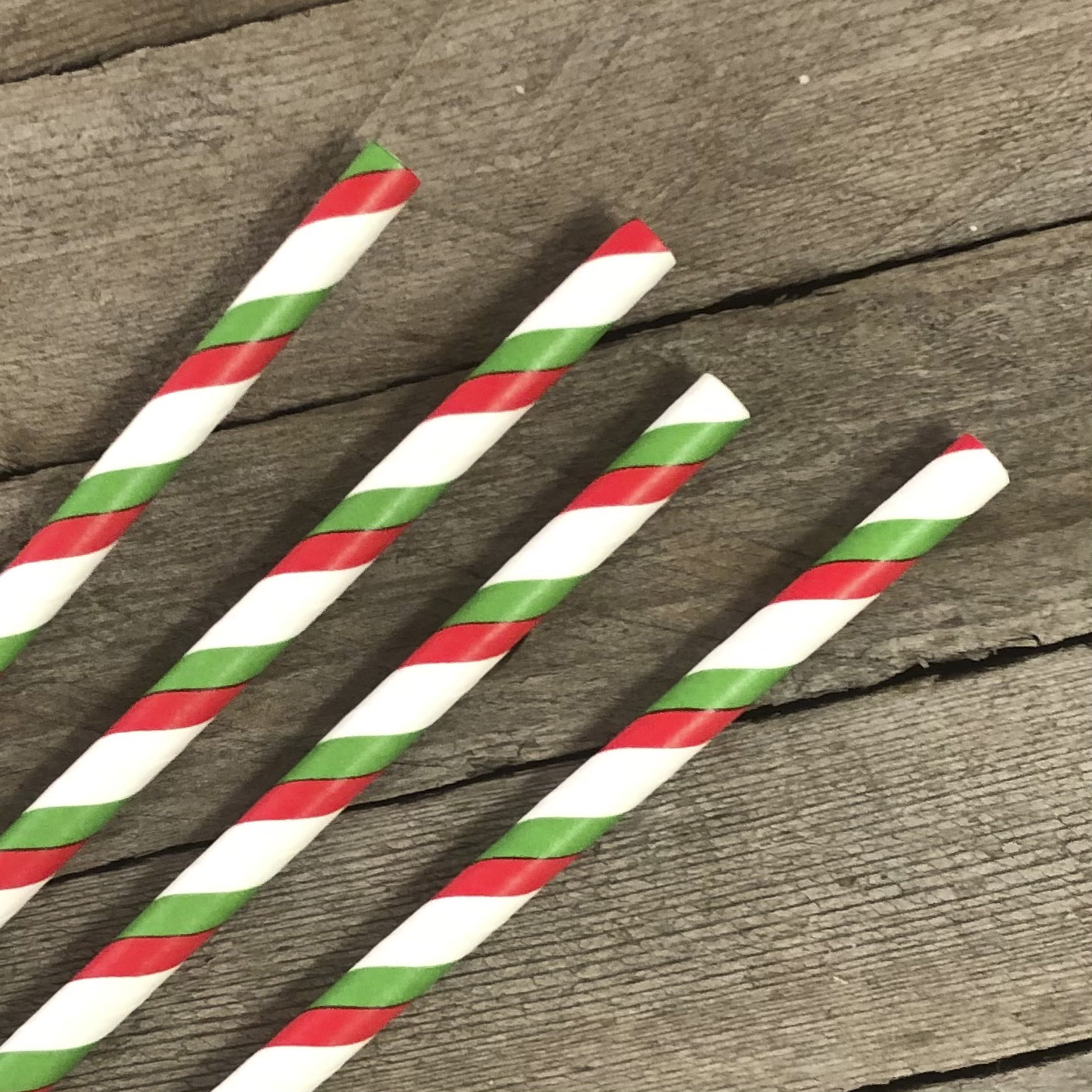 MR. GRINCH Paper Straws, Multipack, Christmas Straws, Chevron, Stripe, Red,  Green, Dots, 25 Straws, Seuss,…